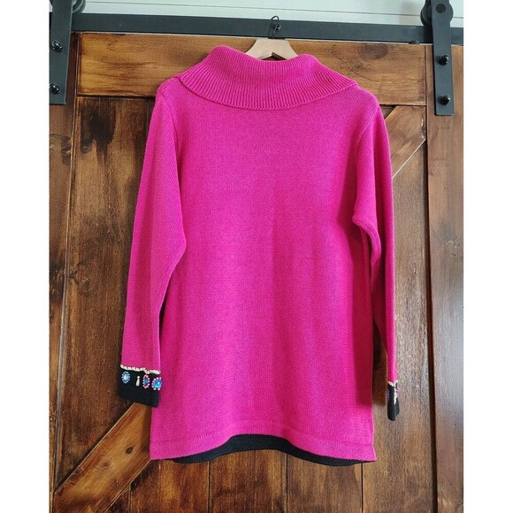 Vtg BP Design Christmas Tree Sweater Embellished Beaded Flashy Colorful Large - Picture 7 of 11